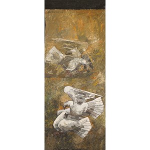 Iqbal Durrani, Frolicking Pairs, 18 x 48 Inch, Oil on Canvas, Figurative Painting, AC-IQD-045